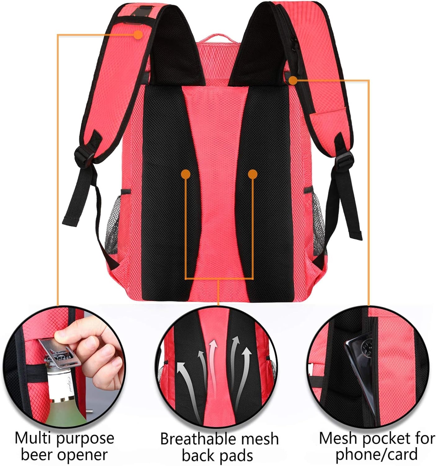 Insulated Cooler Backpack Lightweight Soft Cooler Bag Leakproof Backpack Cooler for Men Women to Lunch Work Picnic Beach Camping Hiking Park Day Trips, 30 Cans