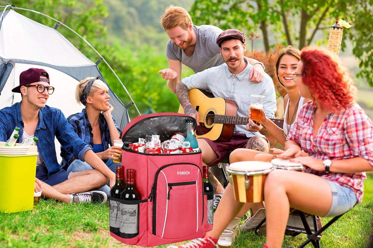Insulated Cooler Backpack Lightweight Soft Cooler Bag Leakproof Backpack Cooler for Men Women to Lunch Work Picnic Beach Camping Hiking Park Day Trips, 30 Cans
